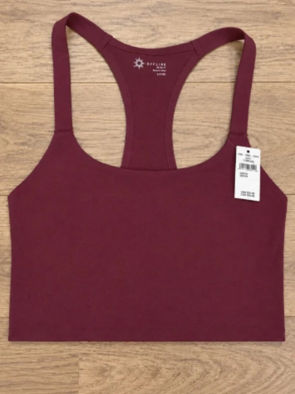 NWT offline by Aerie Real Me Racerback Sports Bra Tank Size XS Burgundy